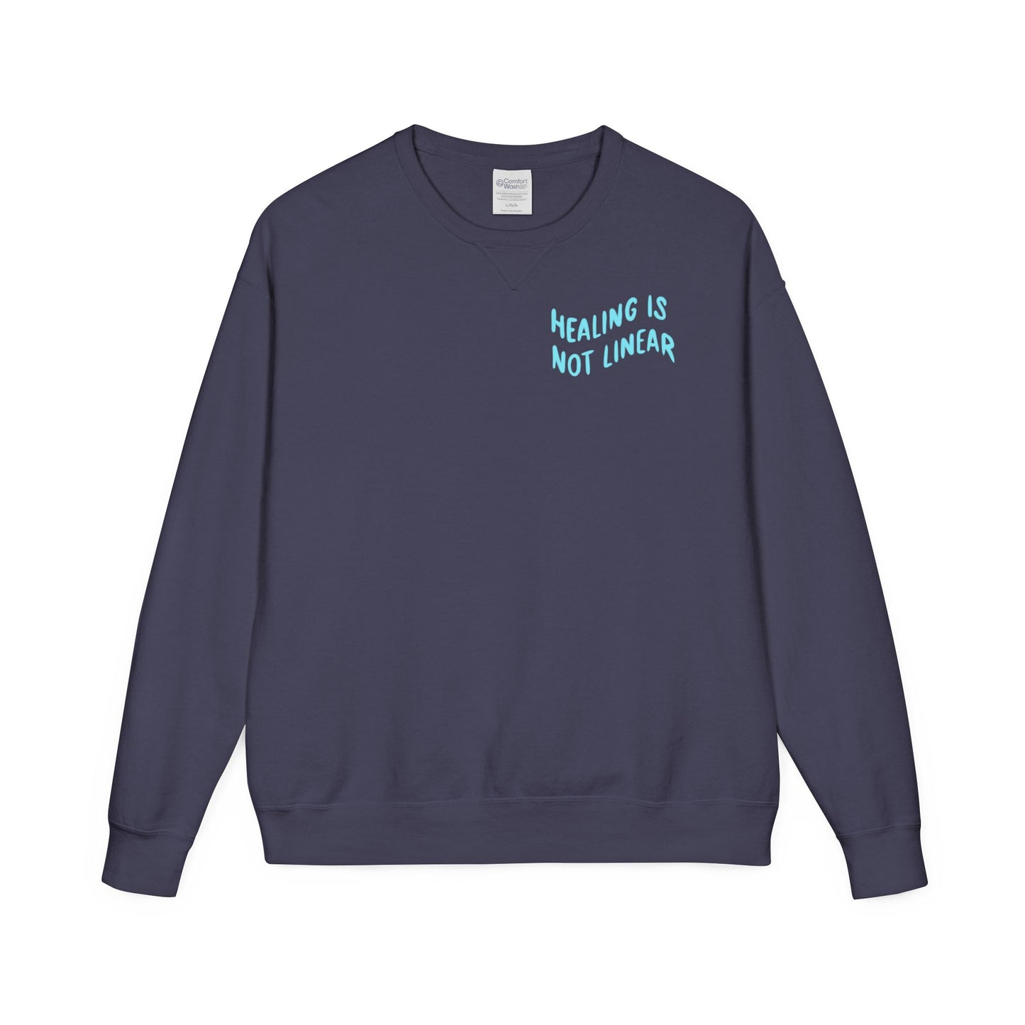 Healing Is Not Linear Crewneck - Lilac and Teal