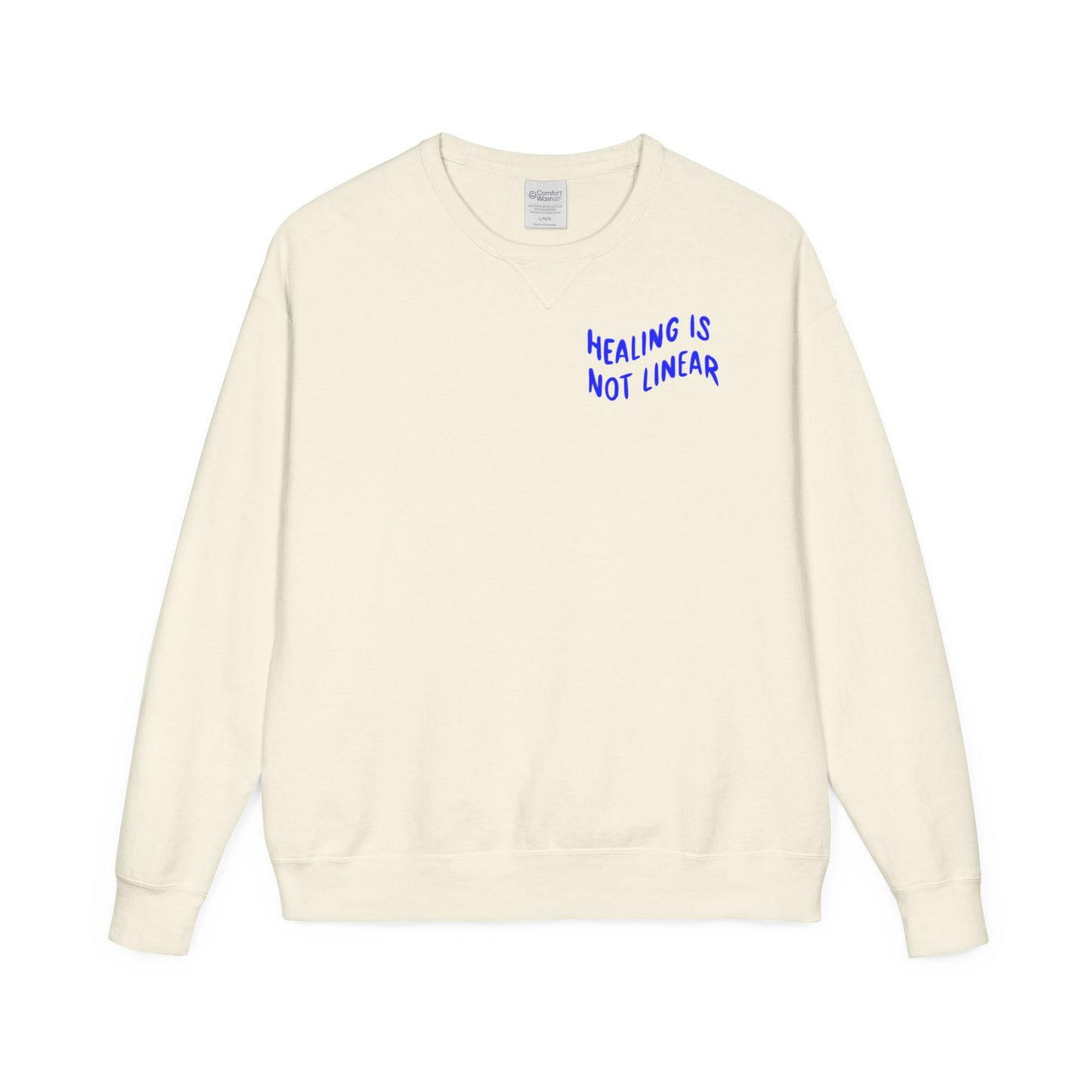 Healing Is Not Linear Crewneck - Teal and Navy