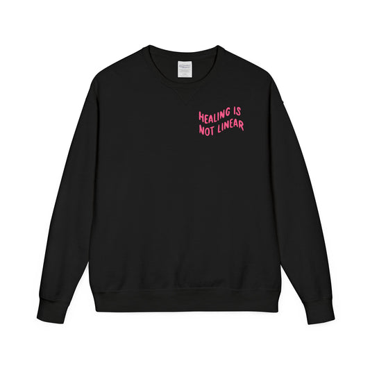 Healing Is Not Linear Crewneck - Lavender and Pink