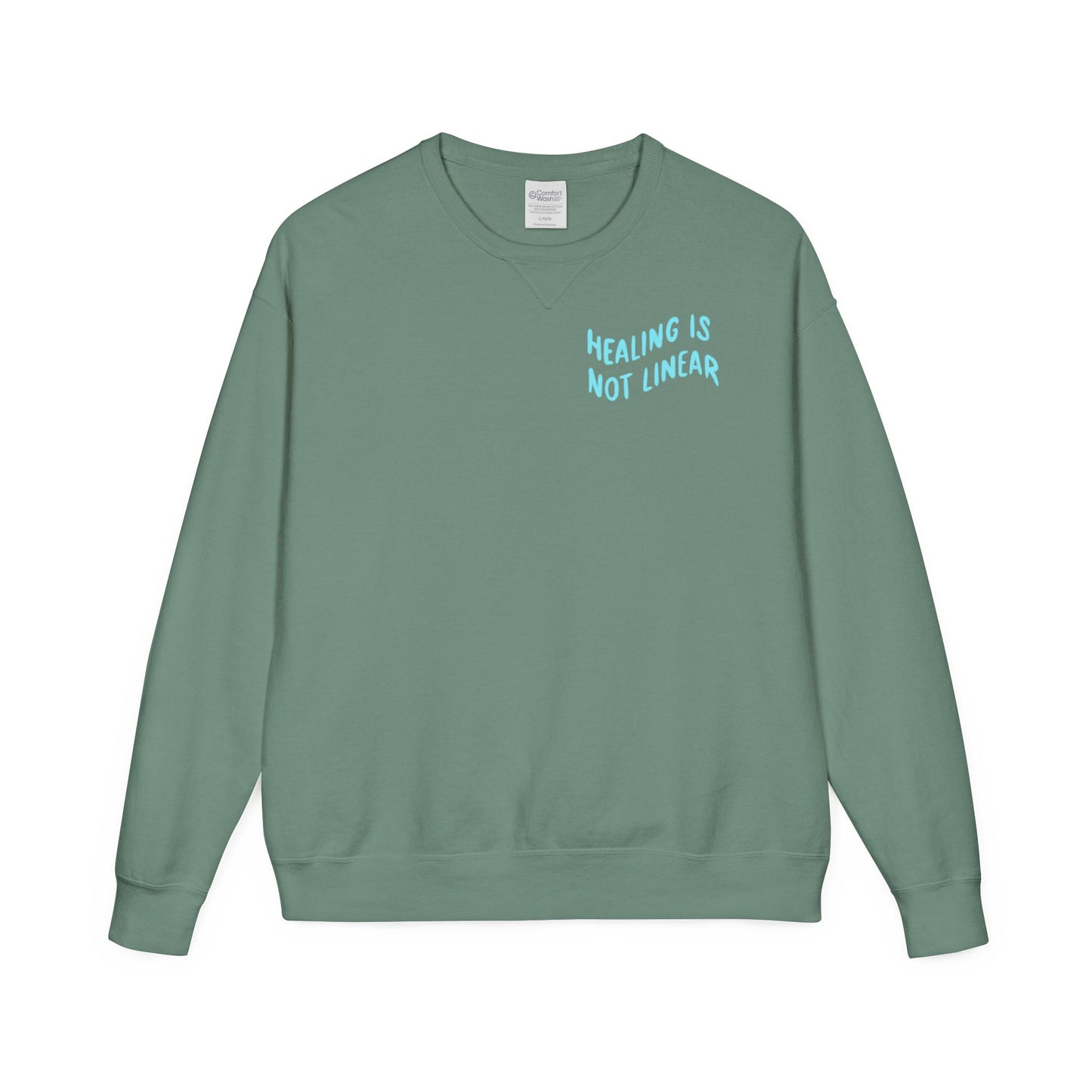 Healing Is Not Linear Crewneck - Lilac and Teal