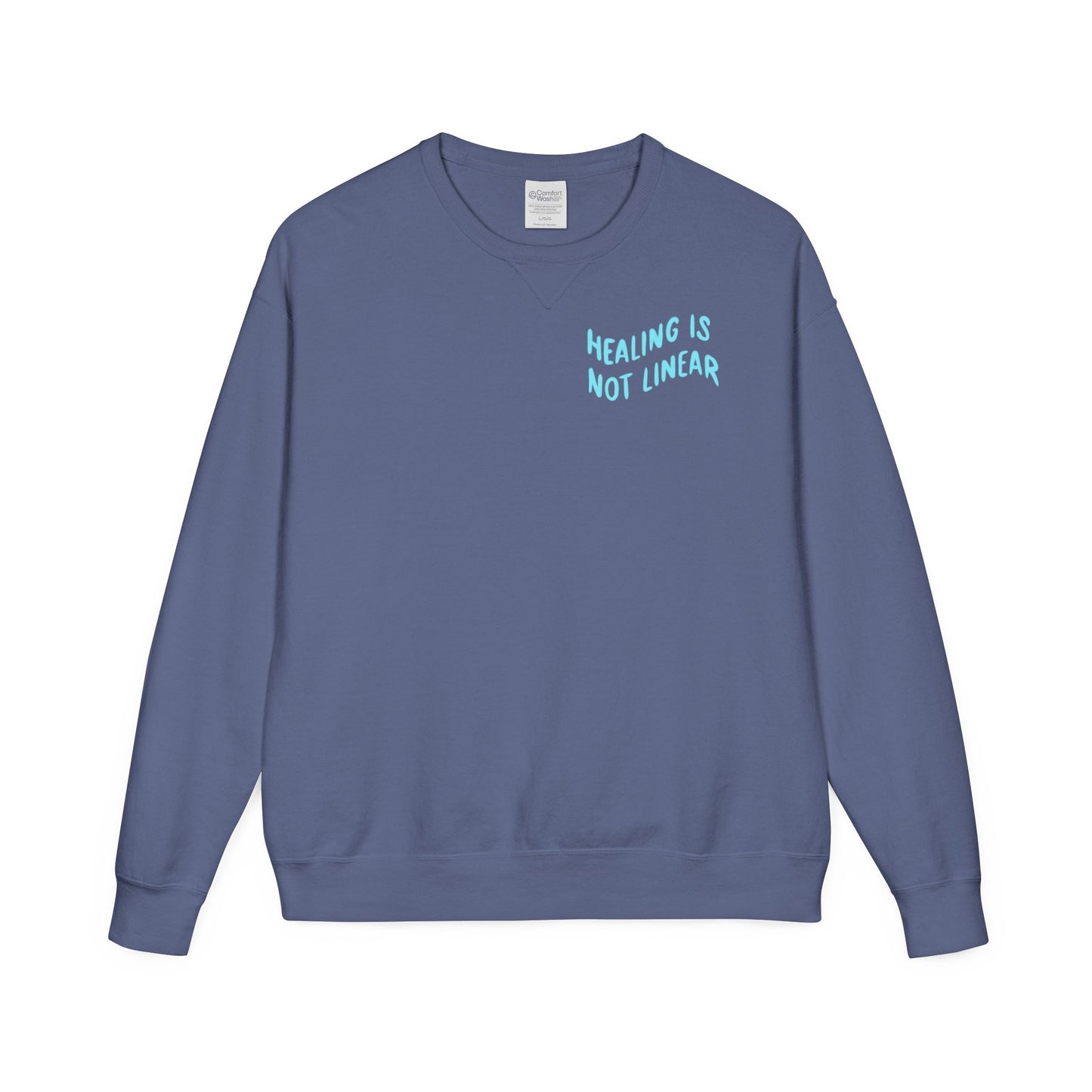 Healing Is Not Linear Crewneck - Lilac and Teal