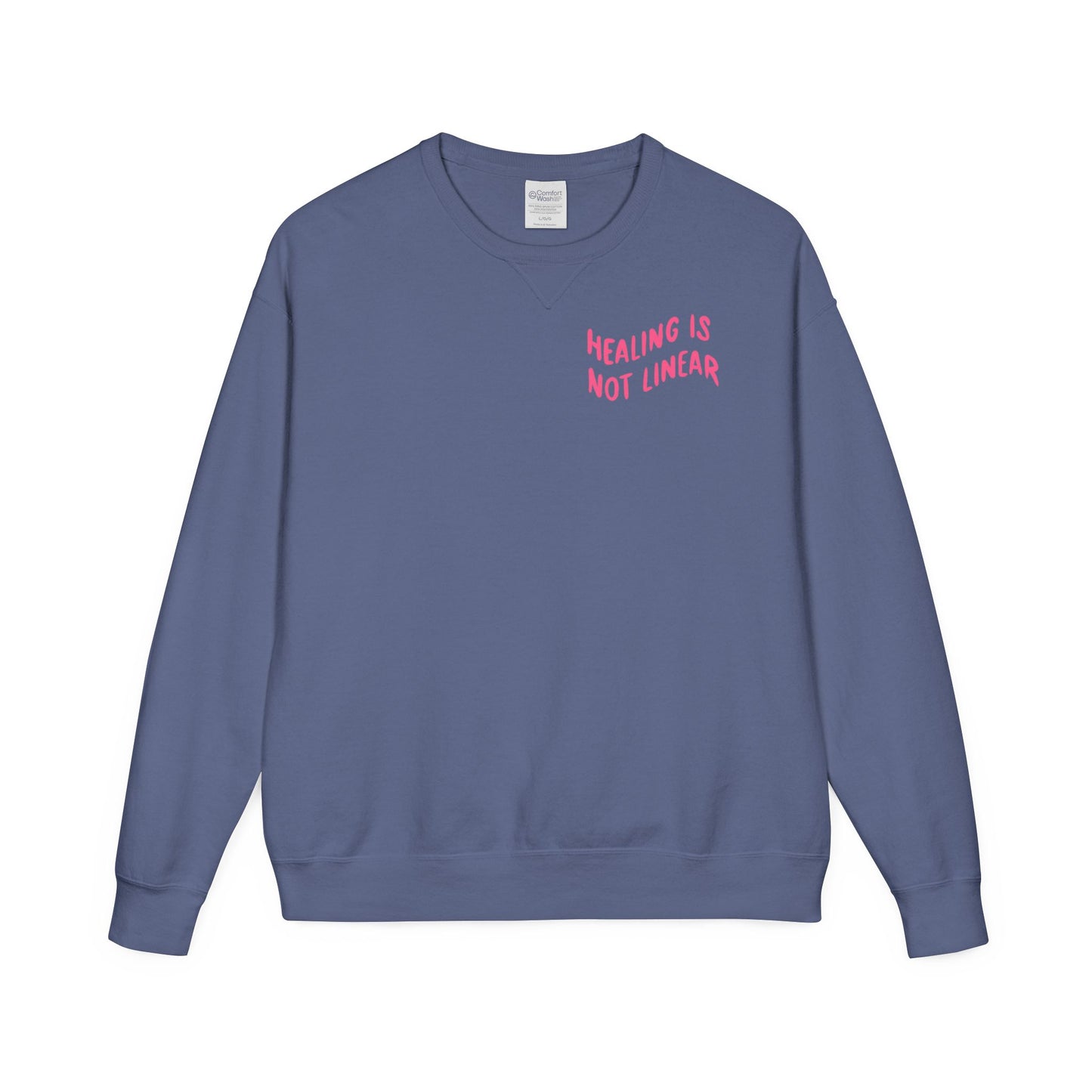Healing Is Not Linear Crewneck - Pink and Purple
