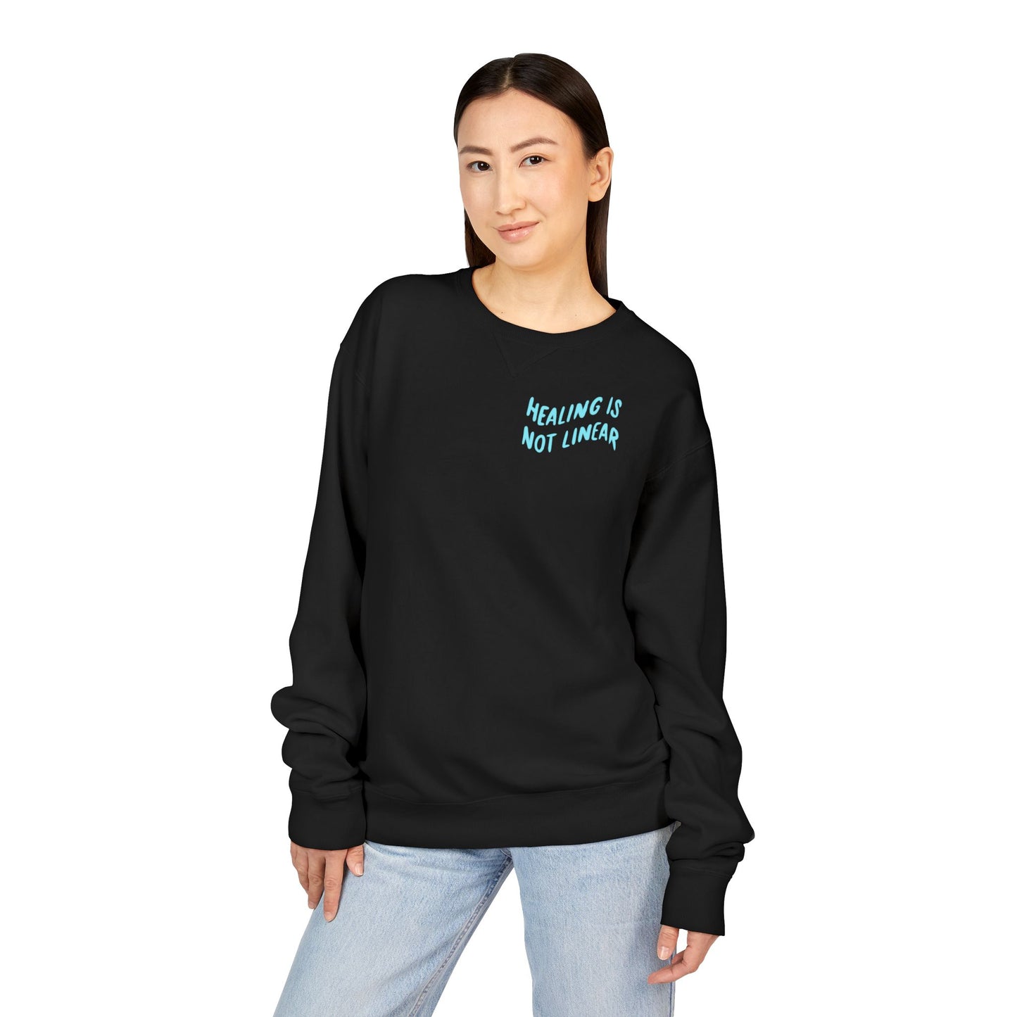 Healing Is Not Linear Crewneck - Lilac and Teal