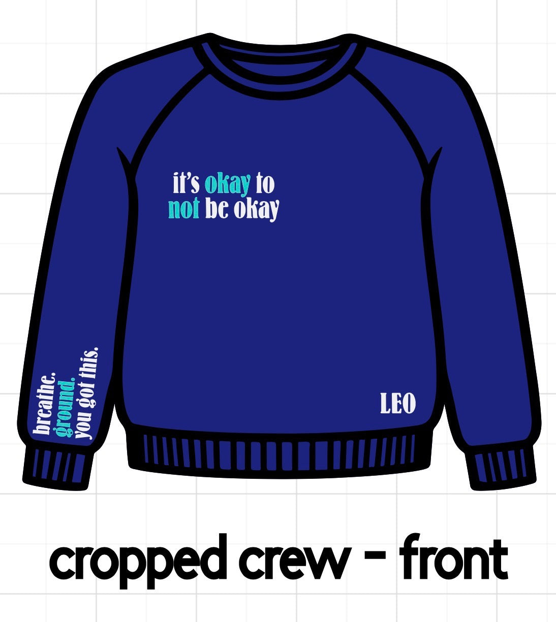 Mindful Navy Cropped Crewneck